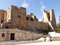 Panoramic view of Ajloun city and hills